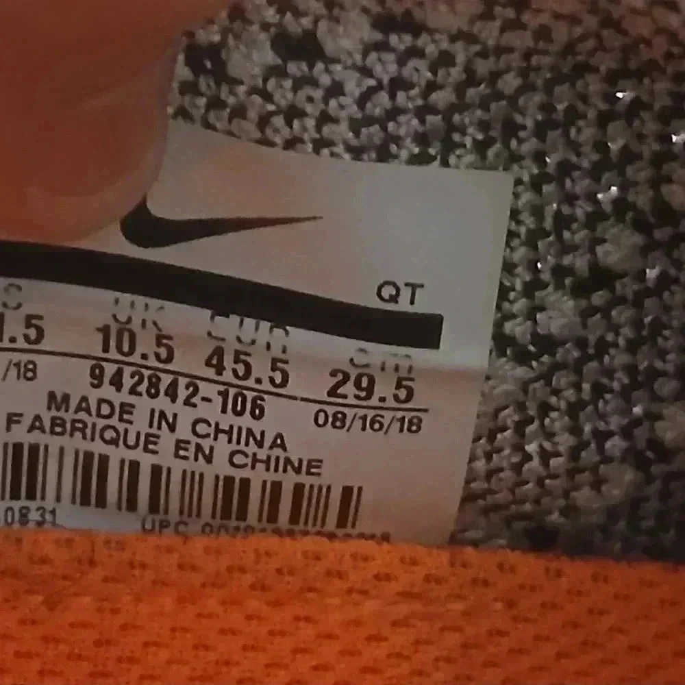 Nike Air Vapormax Flyknit 2 Safari Black White Orange Men Size 11.5 942842-106 - Picture 5 of 7